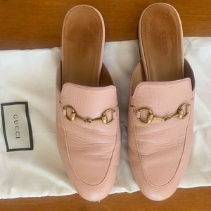 Gucci horsebit accent leather mules